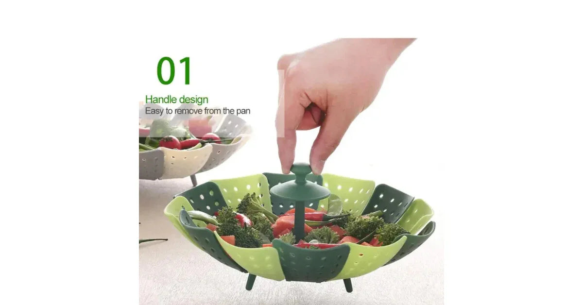 Foldable Silicone Steamer Basket – Space-Saving Kitchen Gadget - Omnibaya