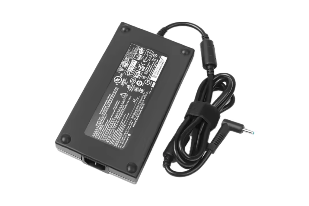 Original 200W laptop charger for HP models like TPN-DA10, perfectly packed for users searching for laptop battery replacement near me or HP laptop battery replacement.