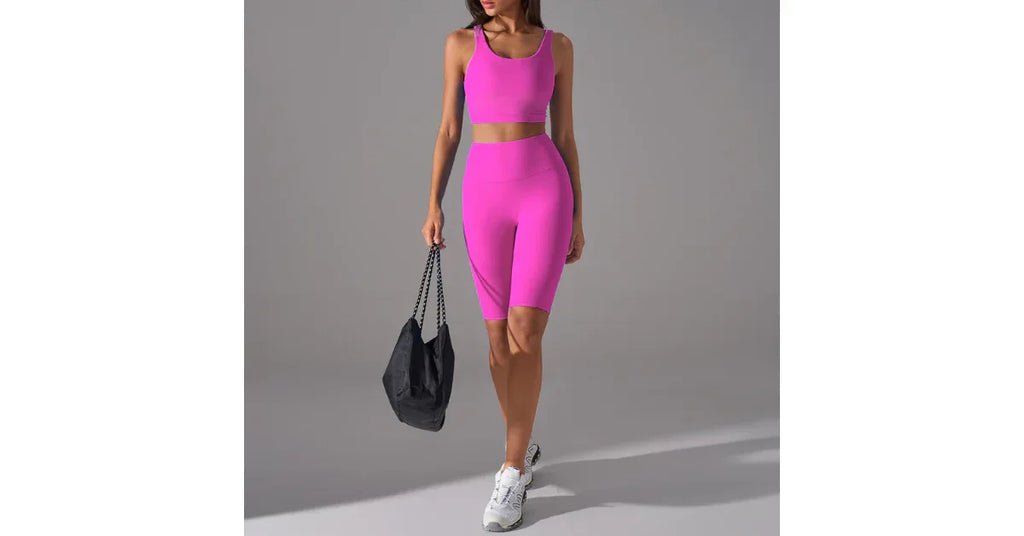 Women's Seamless Tank Top & High-Waist Capri Leggings Set – Gym & Running Activewear 2025 - Omnibaya