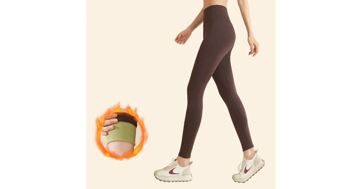 Women’s High Elasticity Four-Way Stretch Solid Elastic Waist Thick Fleece Lined Thermal Breathable Winter Yoga Leggings - Omnibaya