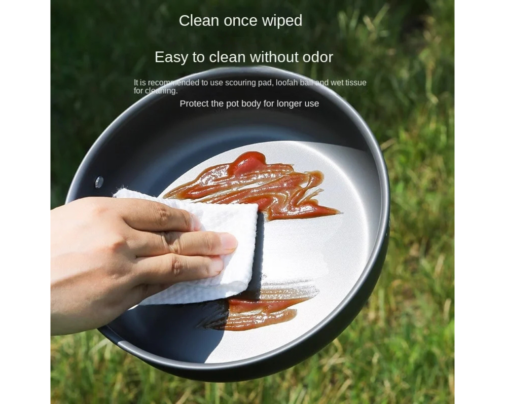 JIATA YQ‑501 Camping Cookware Set – Lightweight Portable Aluminum Outdoor Pot & Pan Kit for 2–6 People - Omnibaya