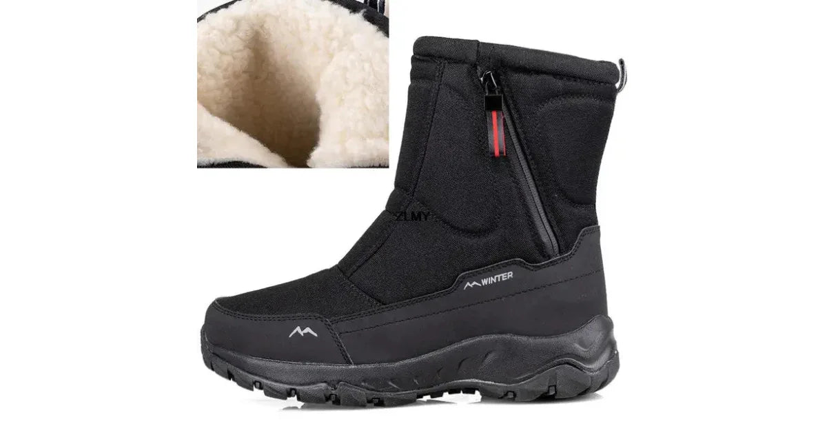 Waterproof Winter Snow Boots for Men & Women – High-Top Warm Plush Non-Slip Outdoor Boots - Omnibaya