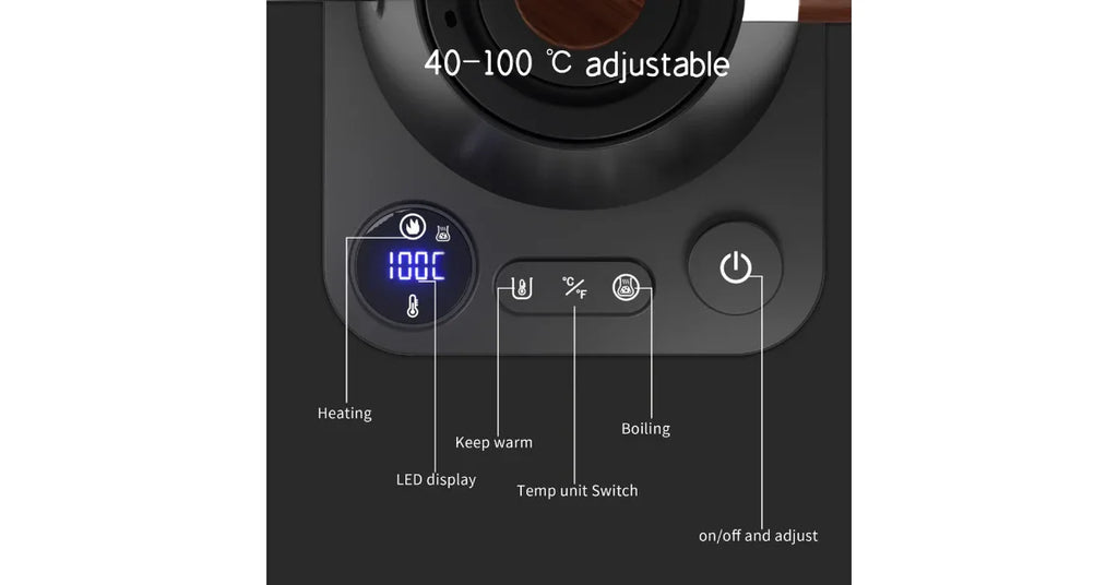 Mechanical Temperature Control Gooseneck Electric Kettle – Perfect for Coffee & Tea - Omnibaya