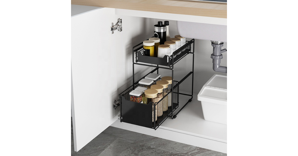 expandable under kitchen sink organizer
