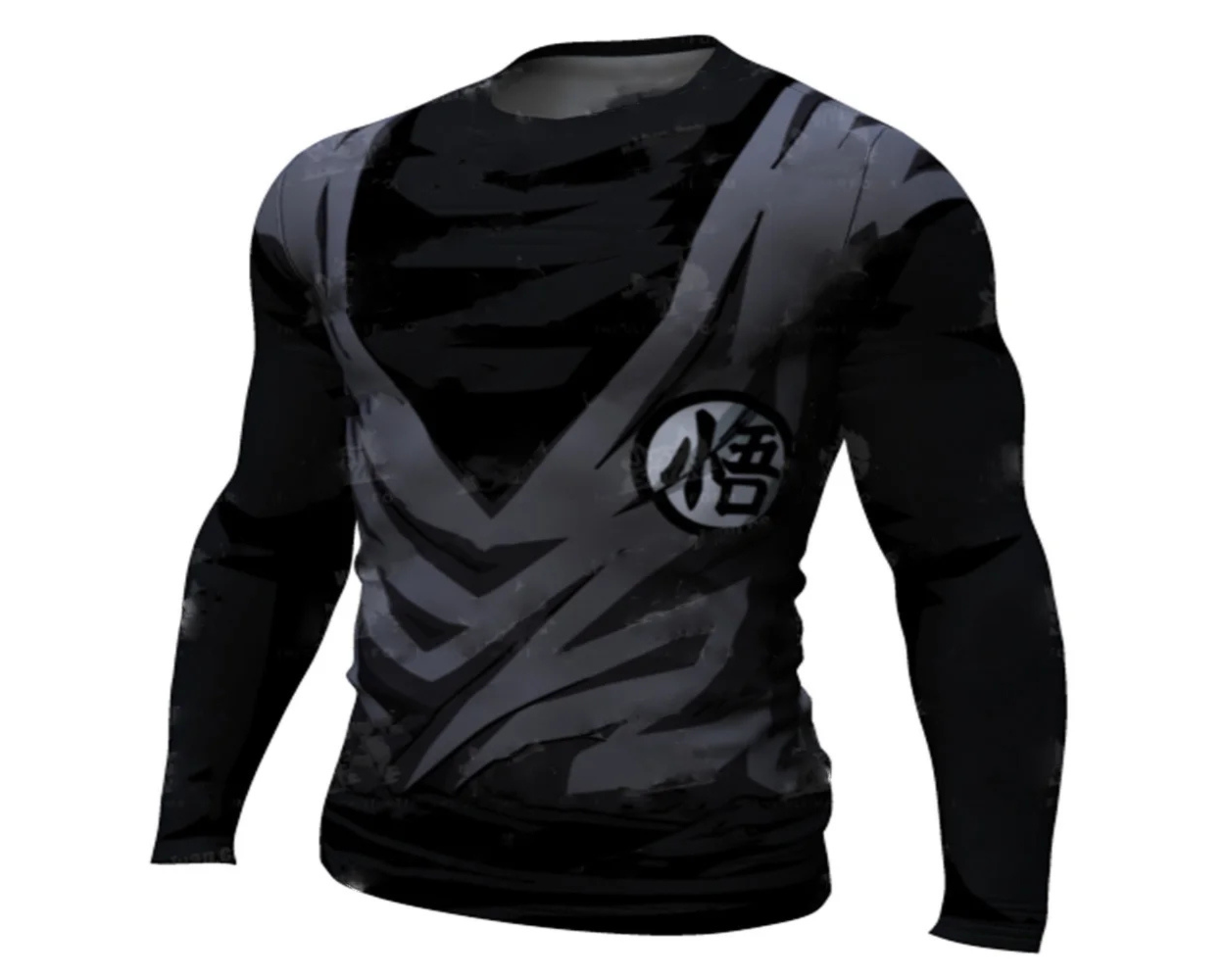 Men's Compression Shirt – Long Sleeve Gym Rashguard, Black/White Slim Fit Sportswear Top omnibaya