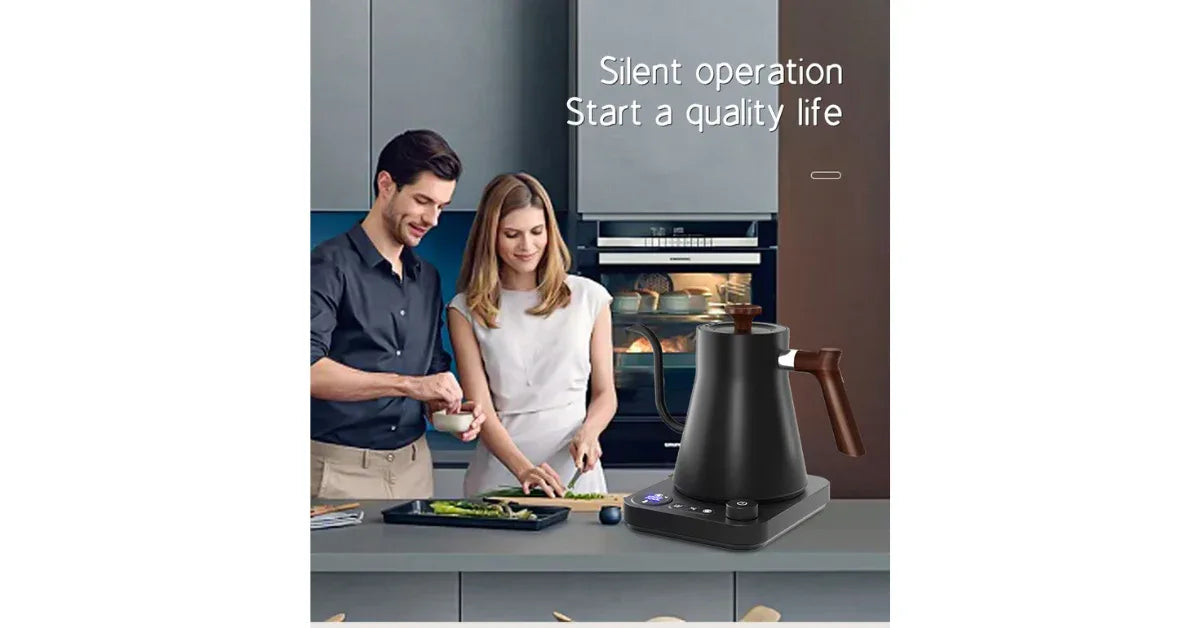 Mechanical Temperature Control Gooseneck Electric Kettle – Perfect for Coffee & Tea - Omnibaya