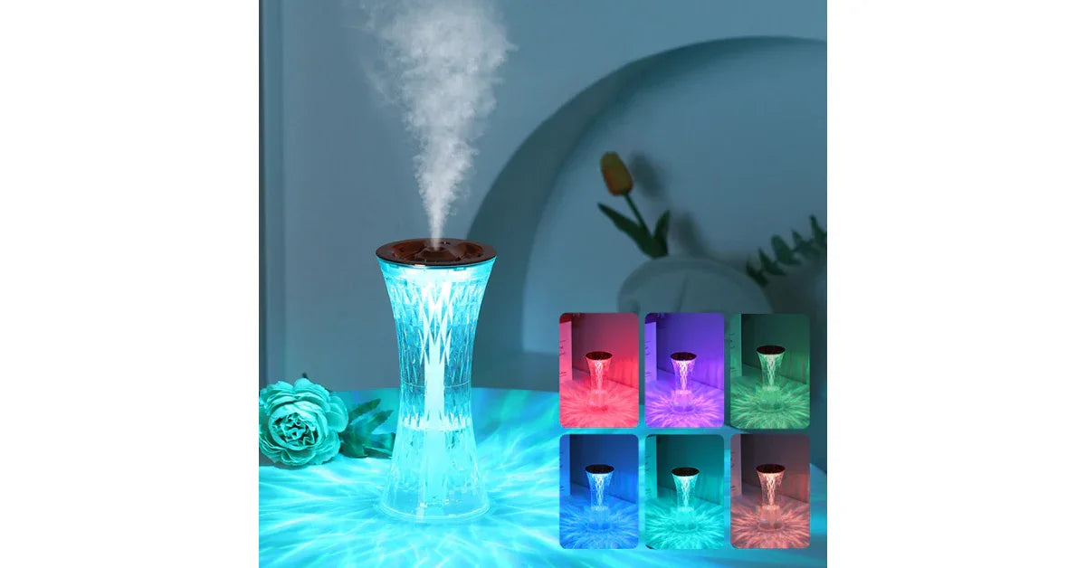 Mini Ultrasonic Humidifier with LED Night Light – Portable & USB Rechargeable - Omnibaya