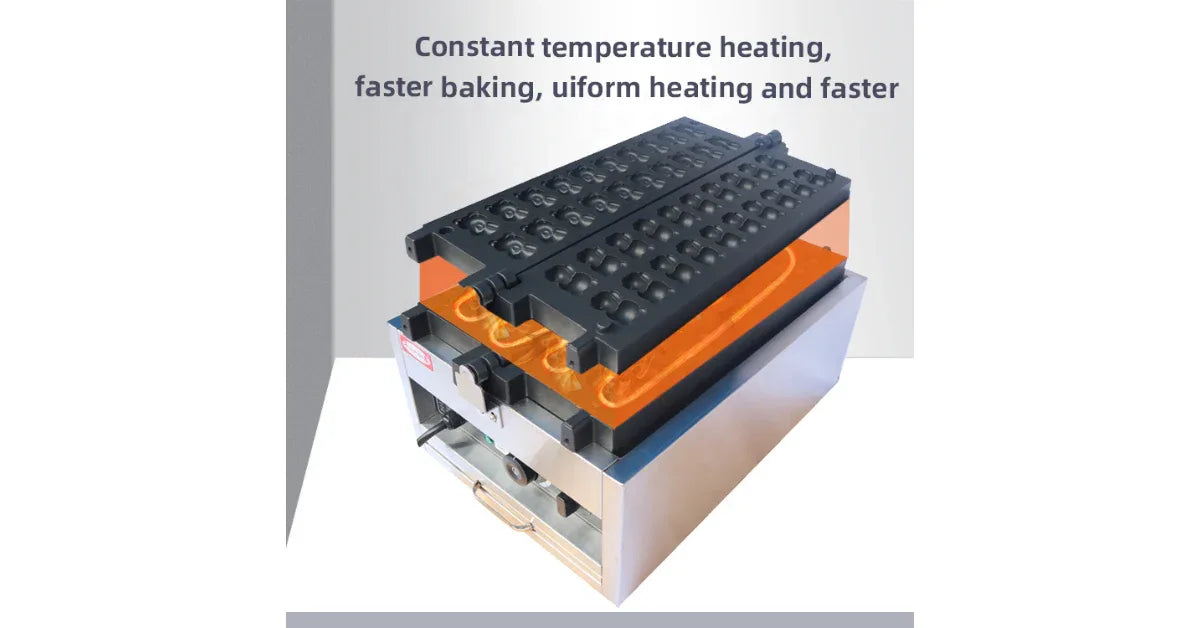 Bear-Shaped Mini Waffle Maker – Adjustable Thermostat & Non-Stick Plates - Omnibaya