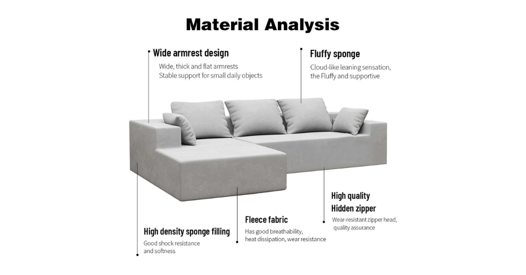 Modern sectional sofa for apartment living