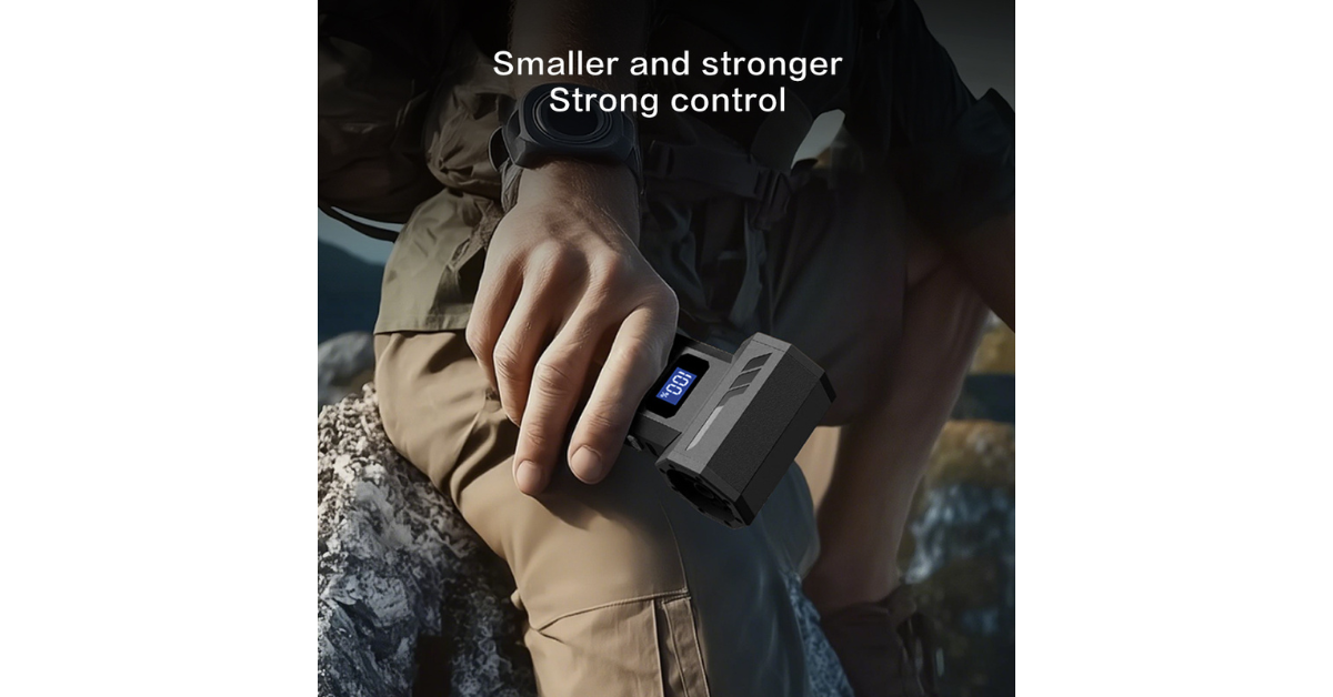 Portable mini turbo vacuum in action