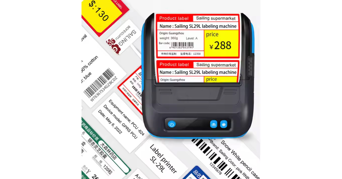 portable thermal label printer on desk