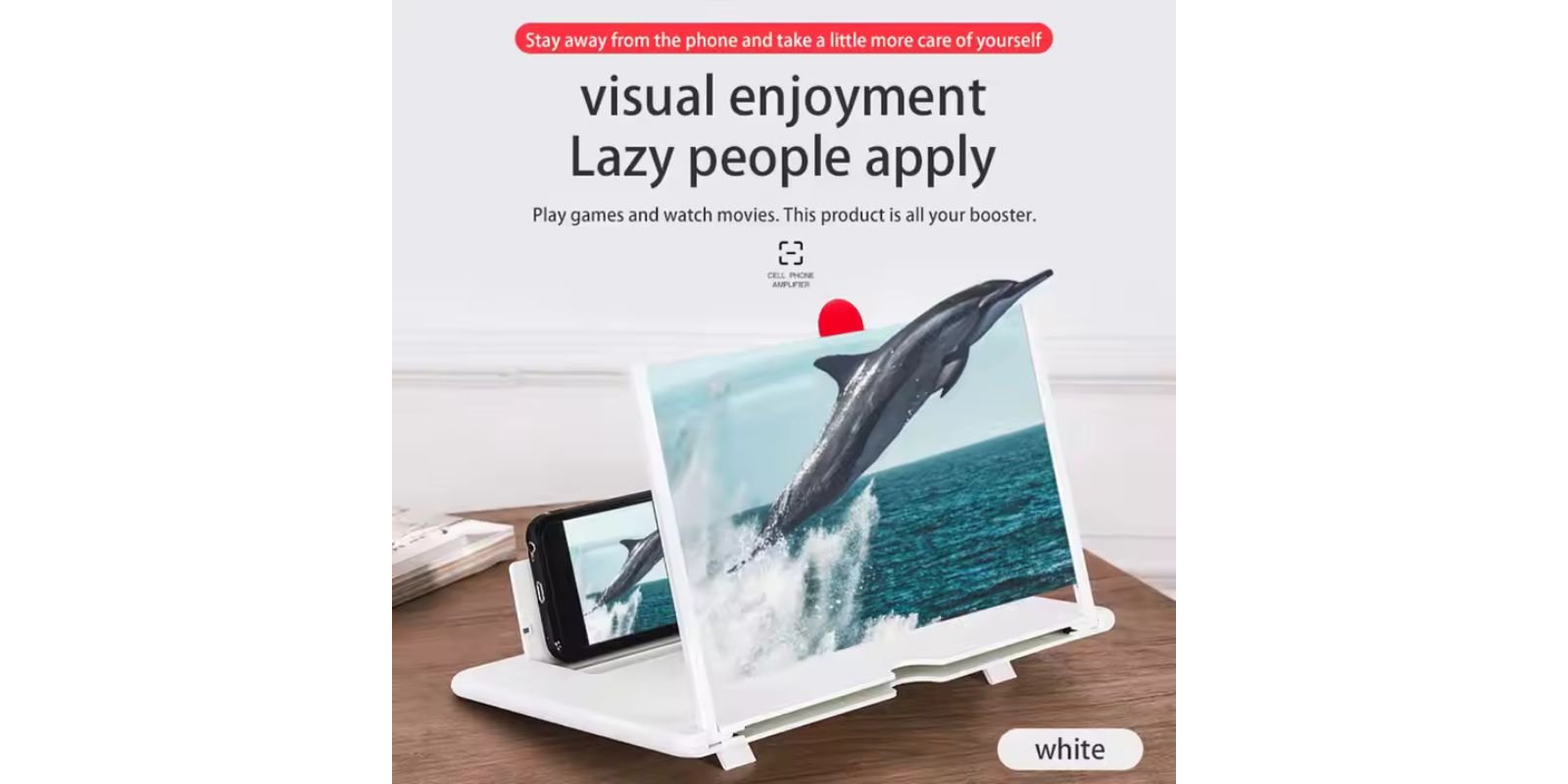 12 Inch 3D HD Mobile Phone Screen Amplifier with Foldable Stand Holder – Best Cell Phone Screen Magnifier omnibaya