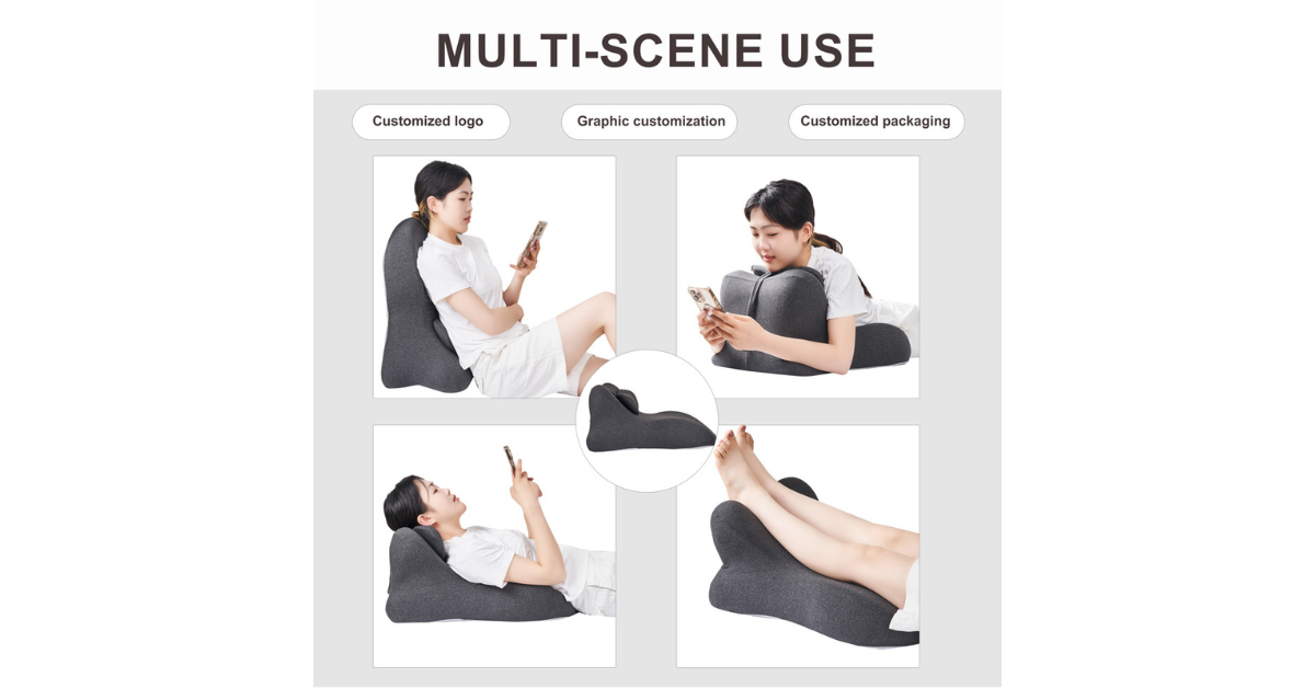 Reading pillow with soft knitted polyester cover