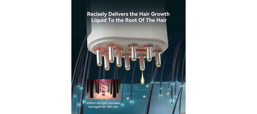 Home Hair Treatment – EMS & LED Hair Growth Comb with Oil Applicator omnibaya