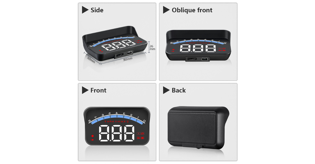 Reflective windshield HUD projection