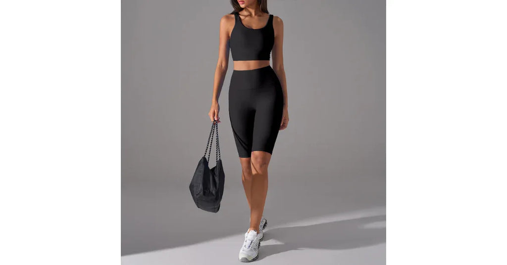 Women's Seamless Tank Top & High-Waist Capri Leggings Set – Gym & Running Activewear 2025 - Omnibaya