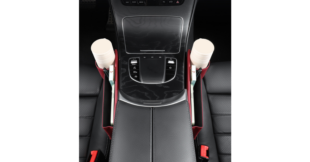 seat gap filler with cup holder