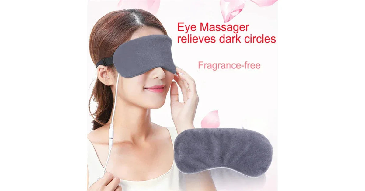 USB Heating Steam Eye Mask – Heated Sleep Eye Mask for Dry Eyes, Migraine Relief, Fatigue Relief & Relaxation Therapy - Omnibaya
