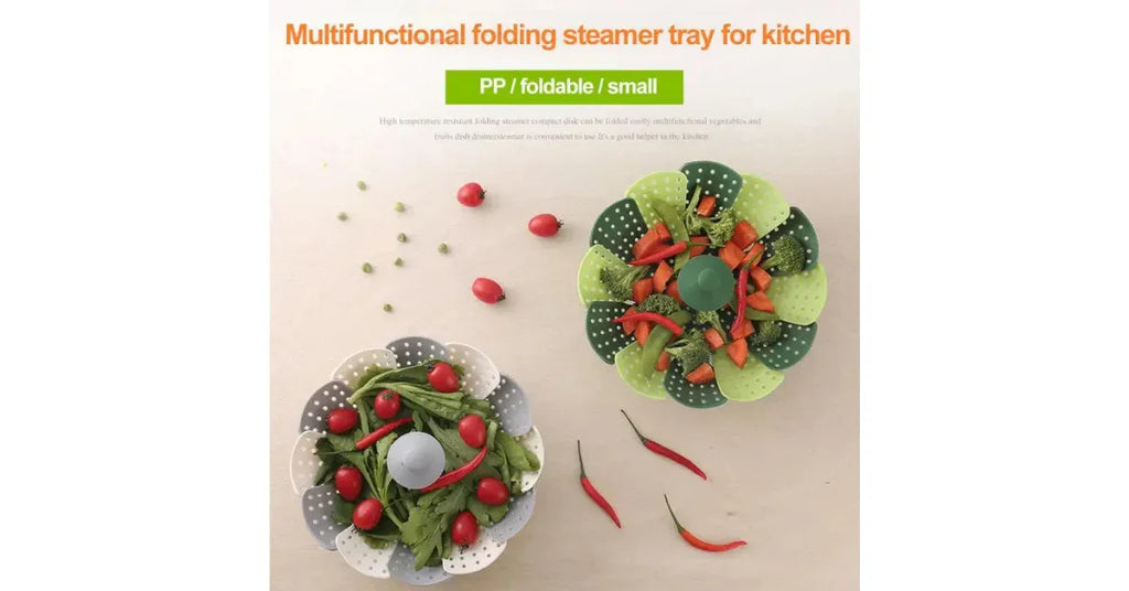 Foldable Silicone Steamer Basket – Space-Saving Kitchen Gadget - Omnibaya