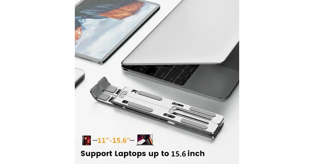 Xummen Foldable Aluminum Alloy Laptop Holder – Adjustable Portable Laptop Desk Stand - Omnibaya