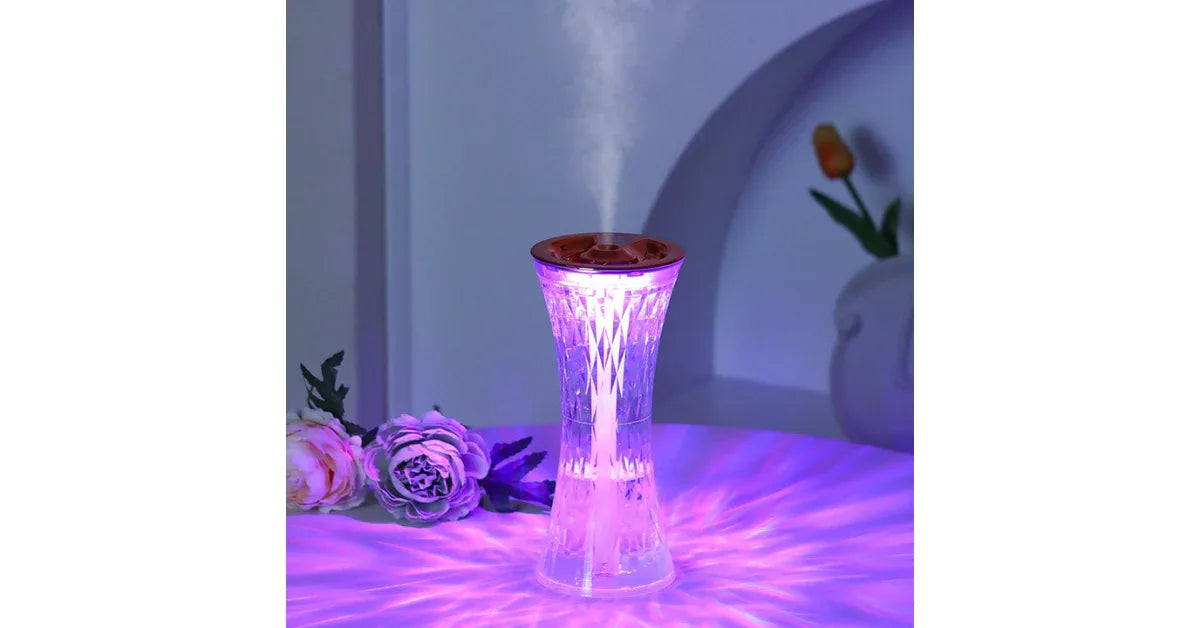 Mini Ultrasonic Humidifier with LED Night Light – Portable & USB Rechargeable - Omnibaya
