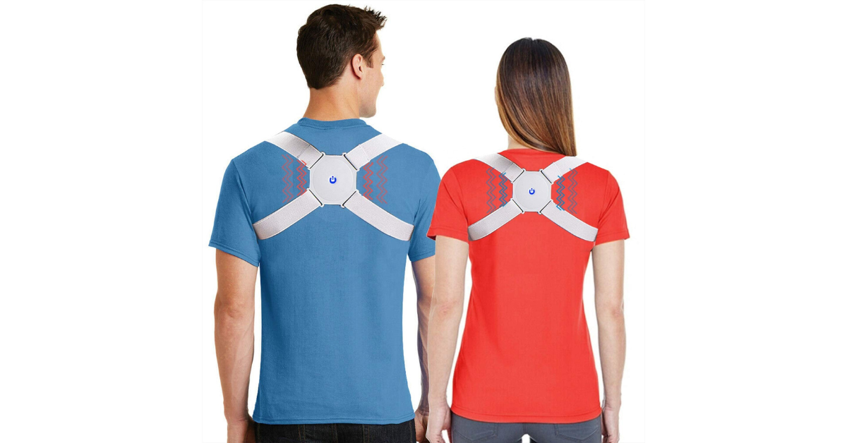 WTPC001 smart back posture corrector worn by man