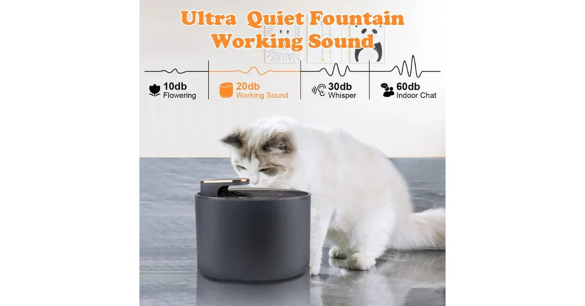3L Automatic Pet Water Fountain – Ultra Quiet Smart Cat & Dog Drinking Dispenser with Filter - Omnibaya