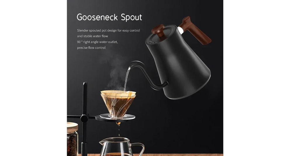 Mechanical Temperature Control Gooseneck Electric Kettle – Perfect for Coffee & Tea - Omnibaya