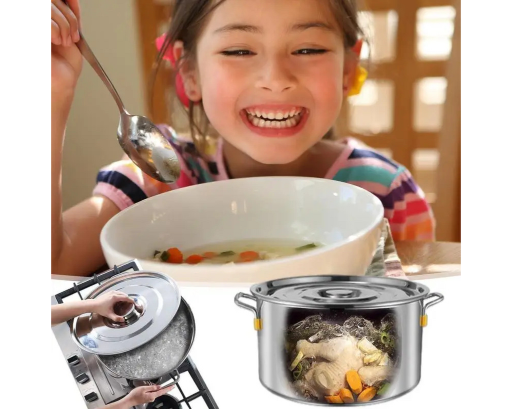 Large stainless steel soup stockpot