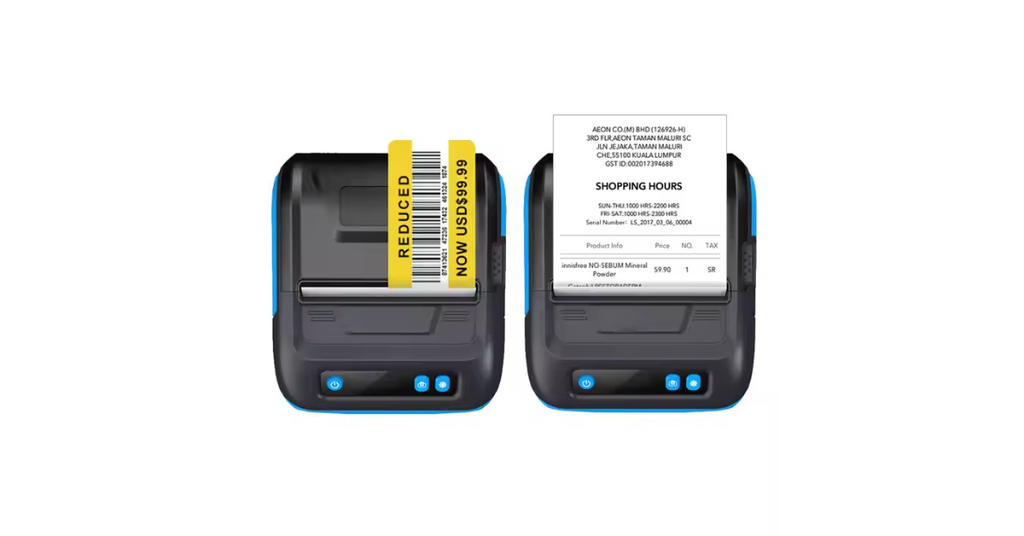 thermal printer paper roll installed