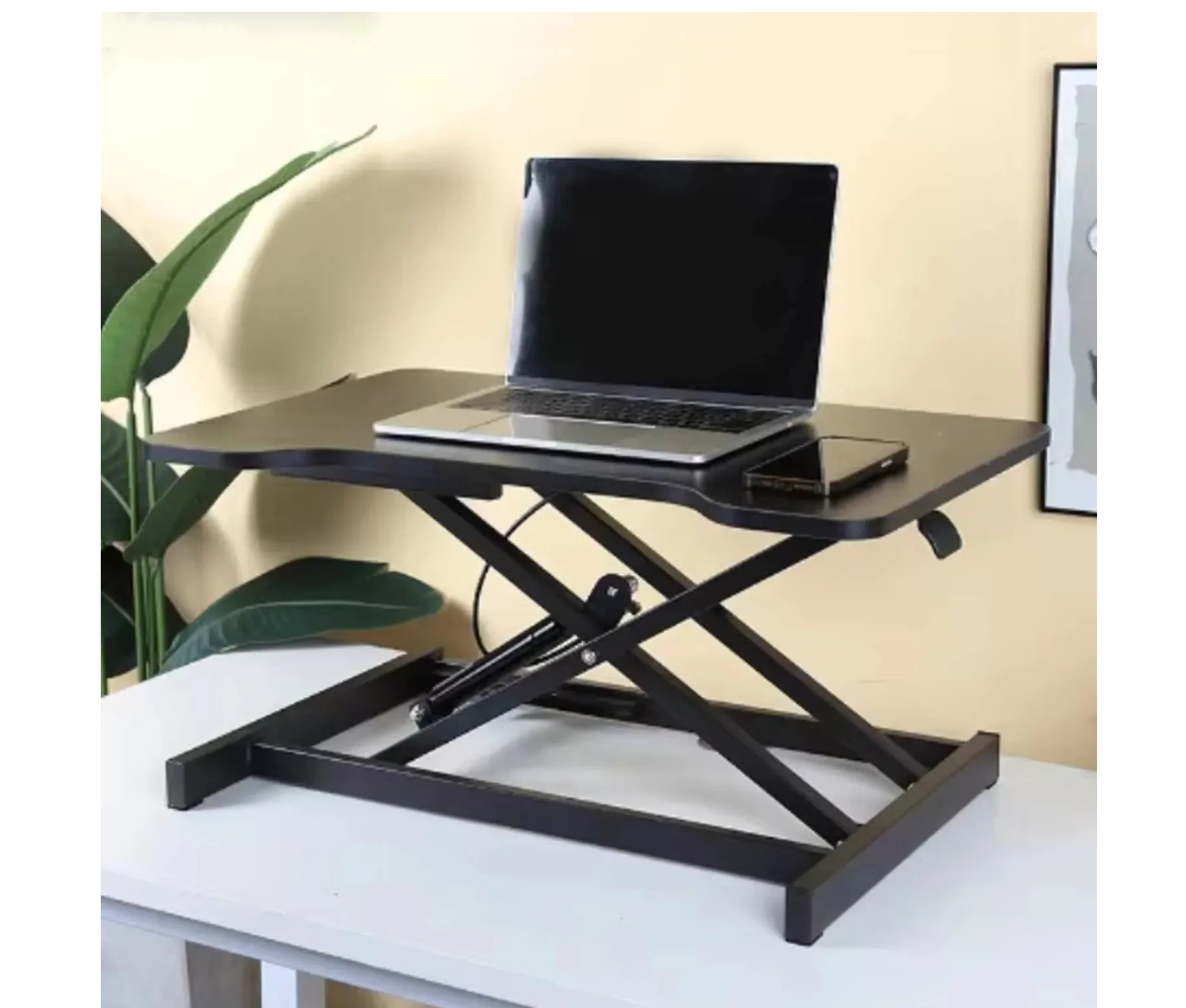 Ultra-Slim Standing Desk Converter – Compact Sit Stand Desk Riser for Laptop & Monitor Omnibaya