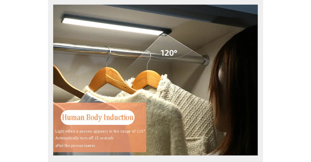 LED Motion Sensor Closet Light – Rechargeable Wireless Night Lamp - Omnibaya