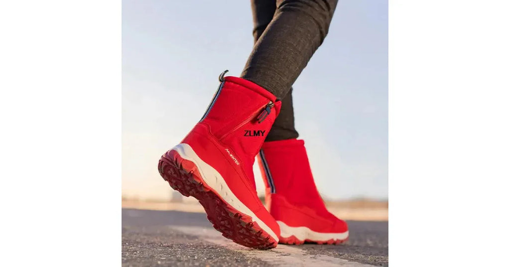 Waterproof Winter Snow Boots for Men & Women – High-Top Warm Plush Non-Slip Outdoor Boots - Omnibaya