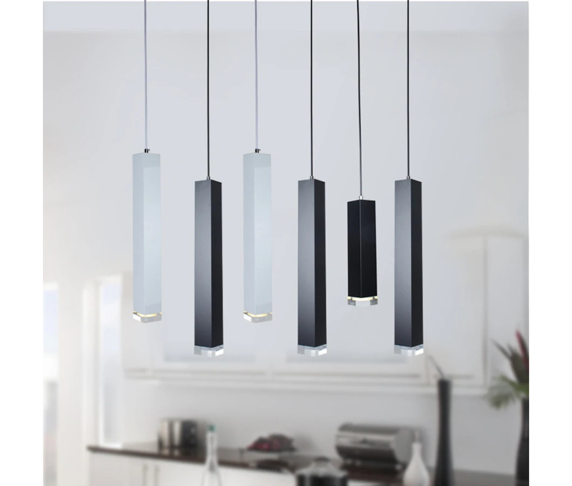 LED Pendant Lights Dimmable Lamps for Kitchen Island – Modern Cylinder Hanging Light Fixture | ntununt 4030S - Omnibaya