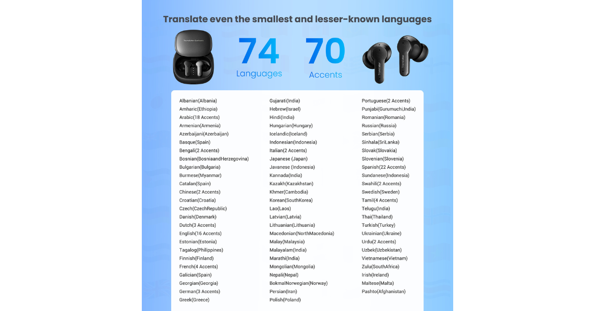 Wireless earbuds for iPhone with smart translation feature