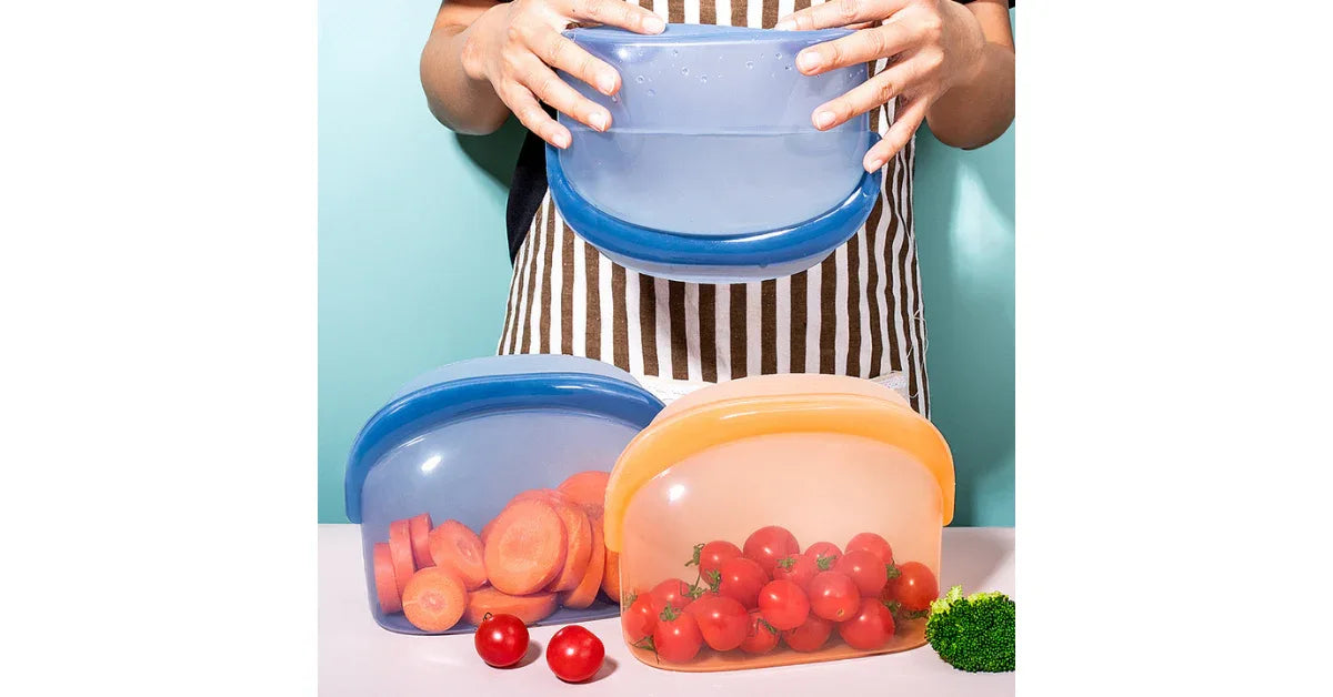 100% Food Grade 1500ml Reusable Silicone Food Storage Bags – Eco-Friendly Kitchen & Fridge Freezer Pouch - Omnibaya