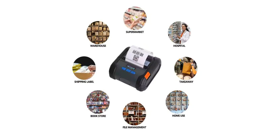 Wireless 80mm Thermal Label Printer ZM04 – Portable Bluetooth Mini Sticker Printer for Small Business omnibaya