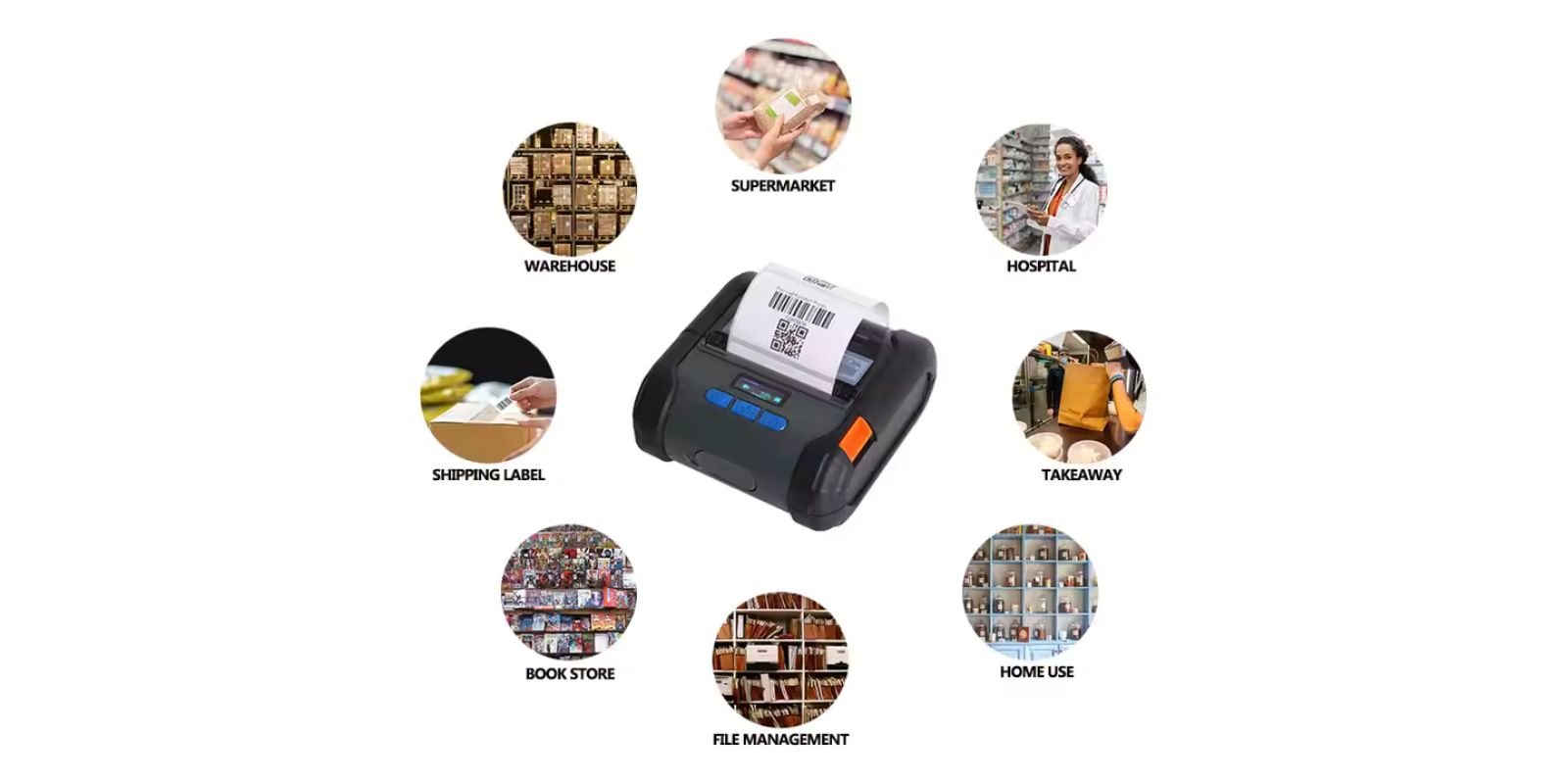 Wireless 80mm Thermal Label Printer ZM04 – Portable Bluetooth Mini Sticker Printer for Small Business omnibaya