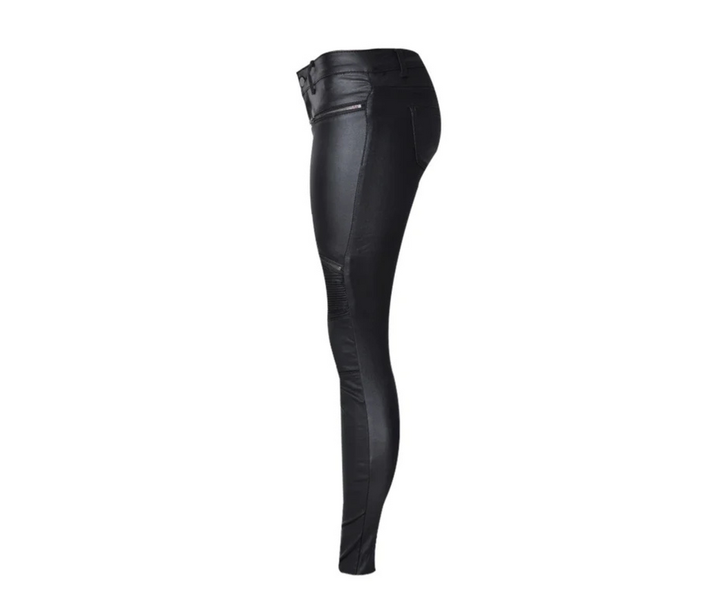 Sleek Black Faux Leather Pants for Women – Stylish, Stretchy & Gothic-Inspired Fit - Omnibaya
