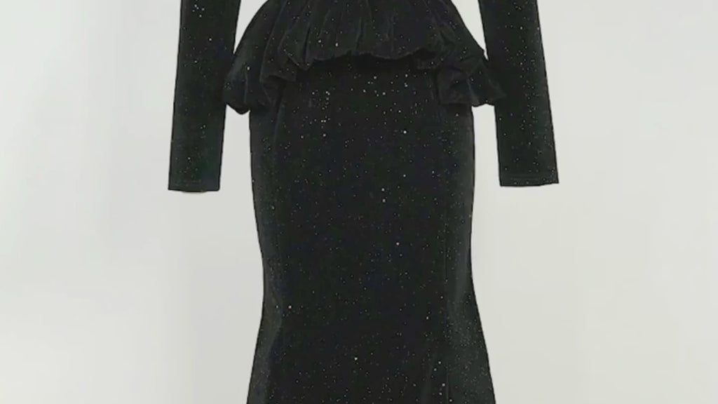 ZYHT 21631 Winter Midi Dress – Elegant Velvet O-Neck Long Sleeve