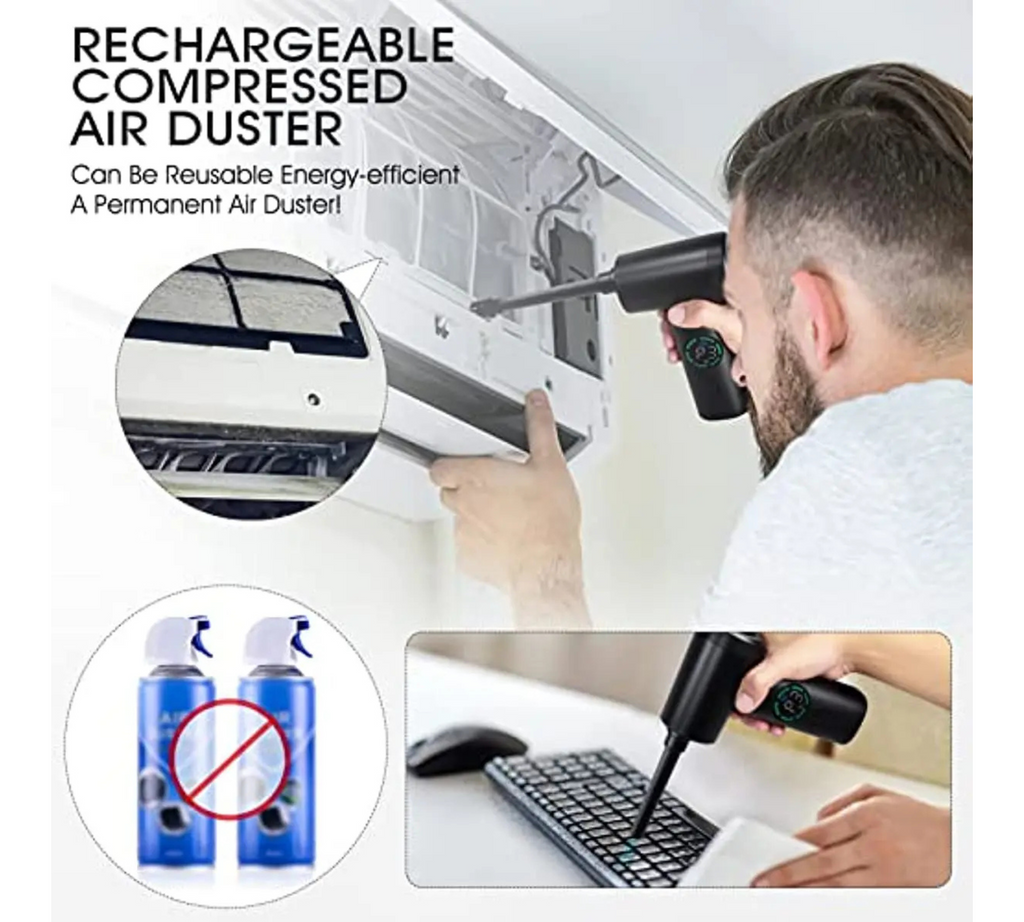 YASOKO 7500mAh Cordless Air Duster & Vacuum Cleaner for PC & Keyboard Omnibaya